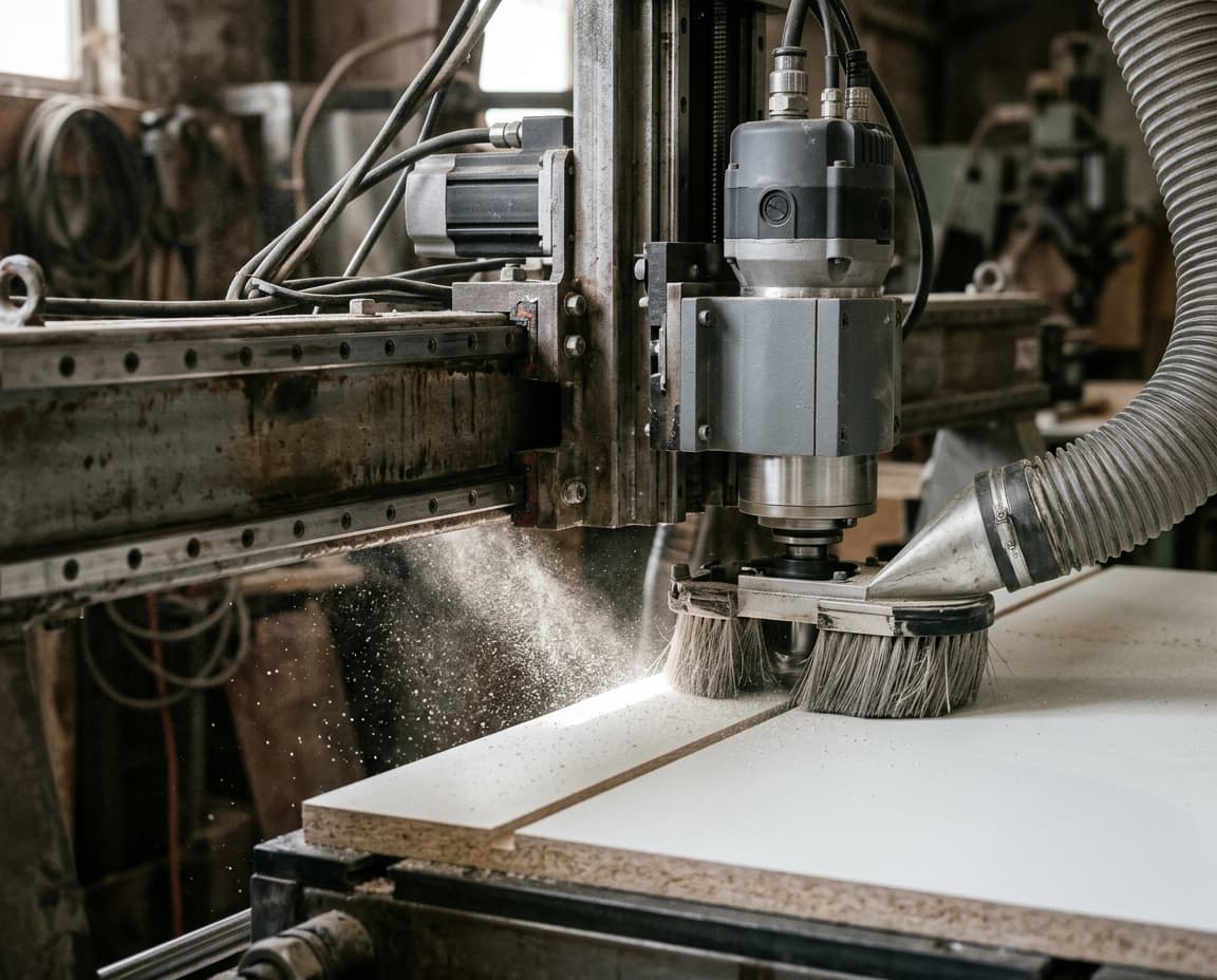 MDF levhayı kesen CNC iş mili