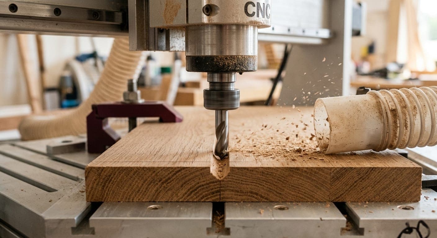 Ahşap levhayı işleyen bir CNC iş mili